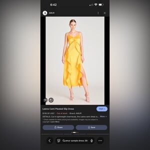 AMUR Bright Yellow dress with side skirt